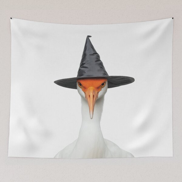 Item preview, Whooping Crane bird Wearing Halloween Witch Hat designed and sold by LazyOwlStore.