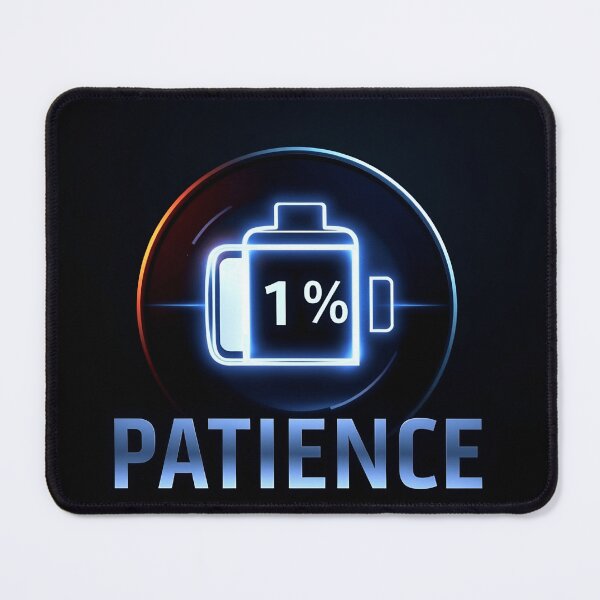 Item preview, Low Battery Patience – 1% Patience Funny Mood Design designed and sold by gtrock.