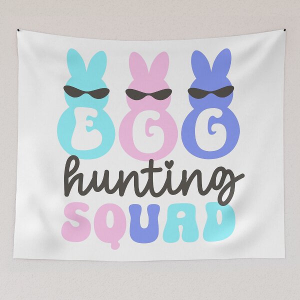 Item preview, Cool Bunny Egg Hunting Squad Sticker with Sunglasses and Pastel Colors designed and sold by BubiStudio.