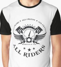 All Riders Classic Logo Distressed Black Graphic T-Shirt