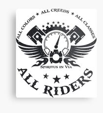 All Riders Classic Logo Distressed Black Metal Print