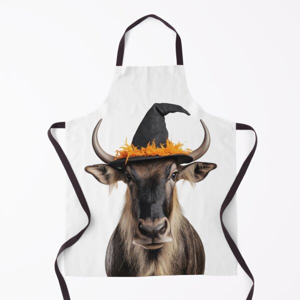 Item preview, Wildebeest Wearing Halloween Witch Hat designed and sold by LazyOwlStore.
