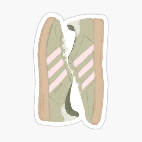 Vista previa del artículo con la obra «Adidas Samba/Gazelle en verde matcha», diseñado y vendido por artsyannika.