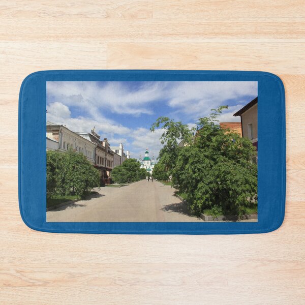 Item preview, Pedestrian Street with Green Trees and Cathedral in Distance in Sumy, Ukraine designed and sold by Maryna Gumenyuk.