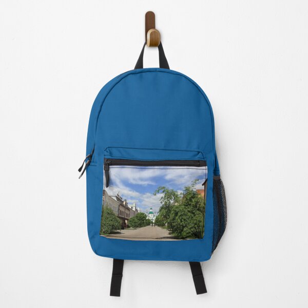 Item preview, Pedestrian Street with Green Trees and Cathedral in Distance in Sumy, Ukraine designed and sold by Maryna Gumenyuk.