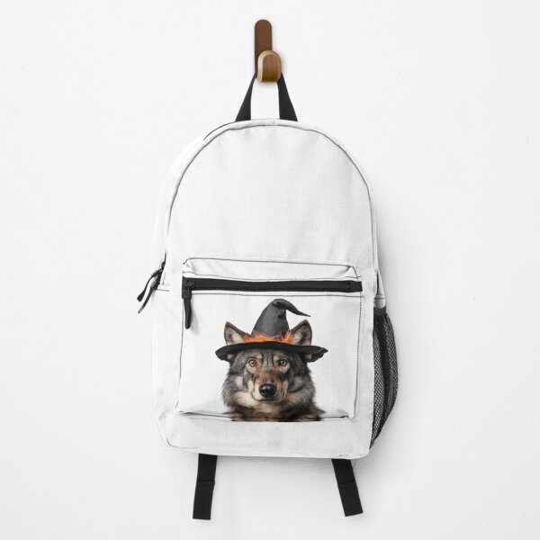 Item preview, Wolf Wearing Halloween Witch Hat designed and sold by LazyOwlStore.