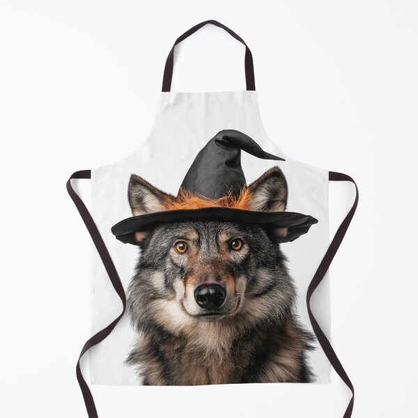 Item preview, Wolf Wearing Halloween Witch Hat designed and sold by LazyOwlStore.