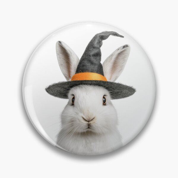 Item preview, Snowshoe Hare Wearing Halloween Witch Hat designed and sold by LazyOwlStore.