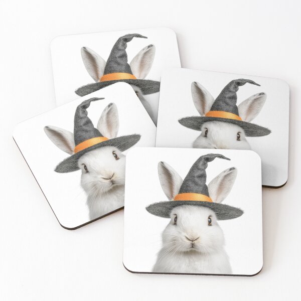 Item preview, Snowshoe Hare Wearing Halloween Witch Hat designed and sold by LazyOwlStore.