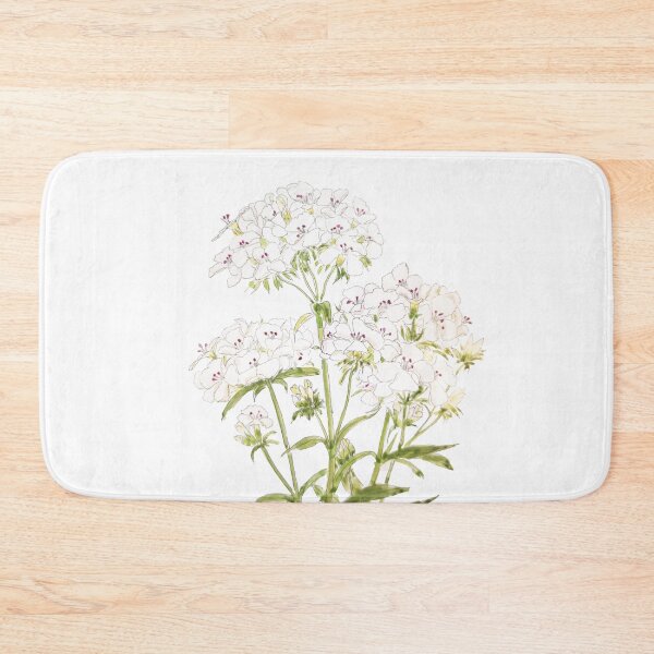 Item preview, hand painted hand painted white sweet William  ink and watercolor painting designed and sold by SelenePaintings .