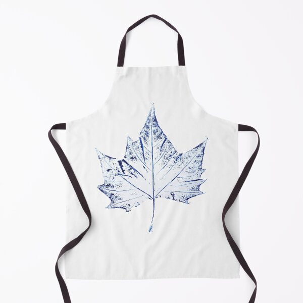 Item preview, hand printed plant print navy blue one maple leaf  2 arts  designed and sold by SelenePaintings .