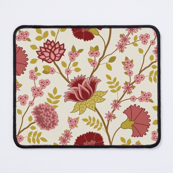 Item preview, Jacobean Floral Pattern Reds Pinks Golds Cream designed and sold by NataliePaskell.