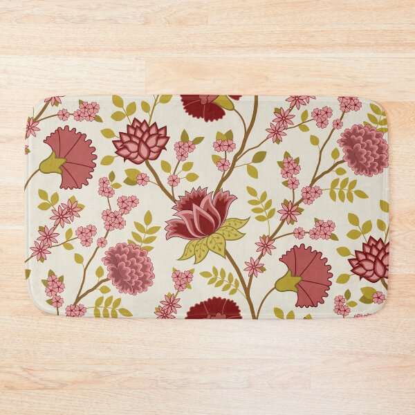 Item preview, Jacobean Floral Pattern Reds Pinks Golds Cream designed and sold by NataliePaskell.