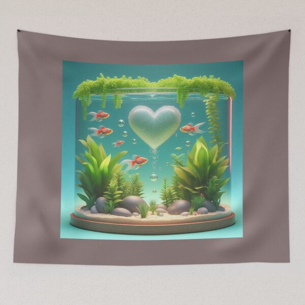 Item preview, Heart Aquarium Fish Tank Love Pet Lover Gift designed and sold by choder61.