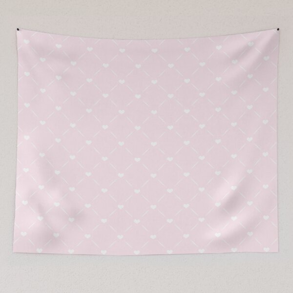 Item preview, “Soft Heart Lattice” – Minimal Blush Pink Pattern with White Hearts designed and sold by beaniedreamie.