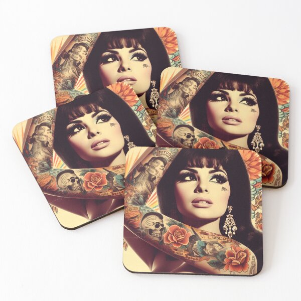 Item preview, Retro Inked Woman designed and sold by PulpVintage.