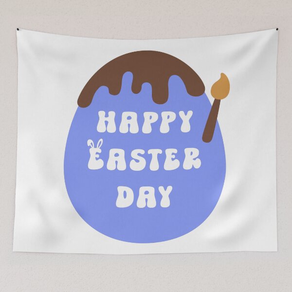 Item preview, Happy Easter Day Sticker with Painted Egg and Chocolate Drip Design designed and sold by BubiStudio.