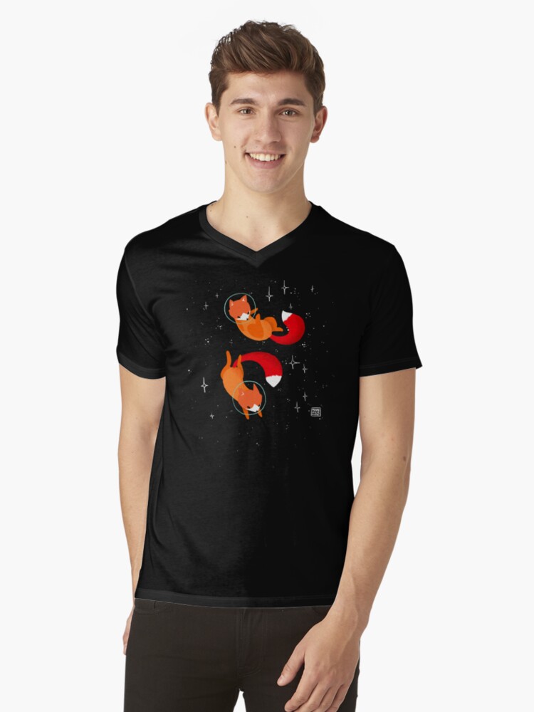 Thumbnail 1 of 3, V-Neck T-Shirt, Space Foxes designed and sold by Vierkant.