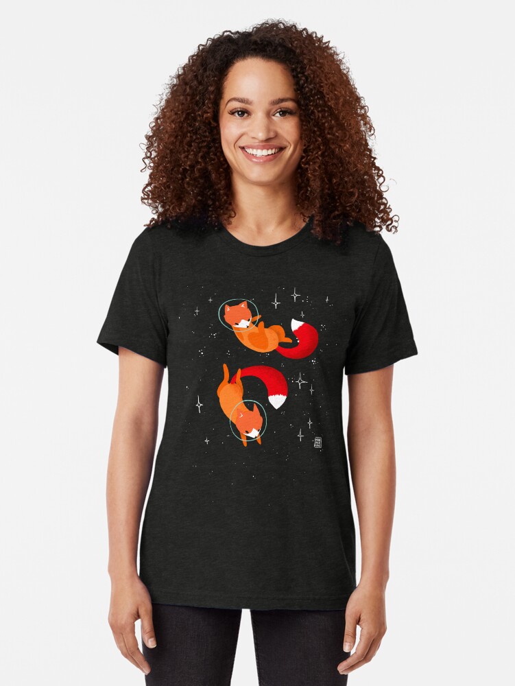 Thumbnail 2 of 7, Tri-blend T-Shirt, Space Foxes designed and sold by Vierkant.