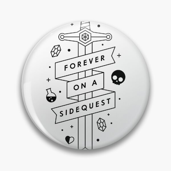 Item preview, Forever on a side quest - Video games line drawing Tattoo designed and sold by thedesigngarden.