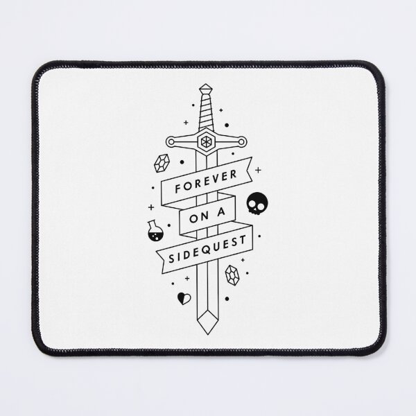 Item preview, Forever on a side quest - Video games line drawing Tattoo designed and sold by thedesigngarden.