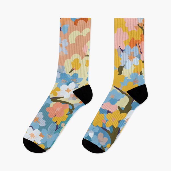 Item preview, Colorful Floral Illustration with Blossoming Cherry Trees designed and sold by Nicomaja.