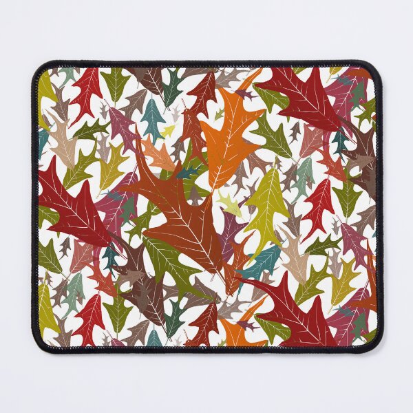 Item preview, Swirling Oak Leaves Multicolor on White Half-drop designed and sold by Art in My Loft.