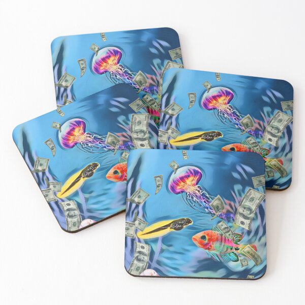 Item preview, Colorful life and money rain in the aquarium designed and sold by Vision Illustrated.