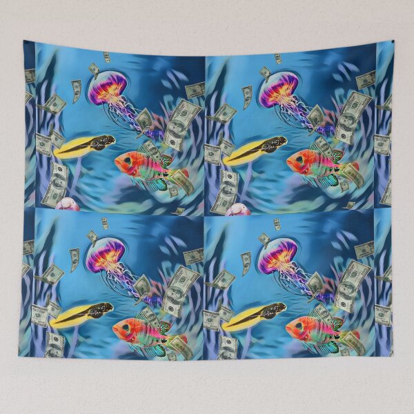 Item preview, Colorful life and money rain in the aquarium designed and sold by Vision Illustrated.