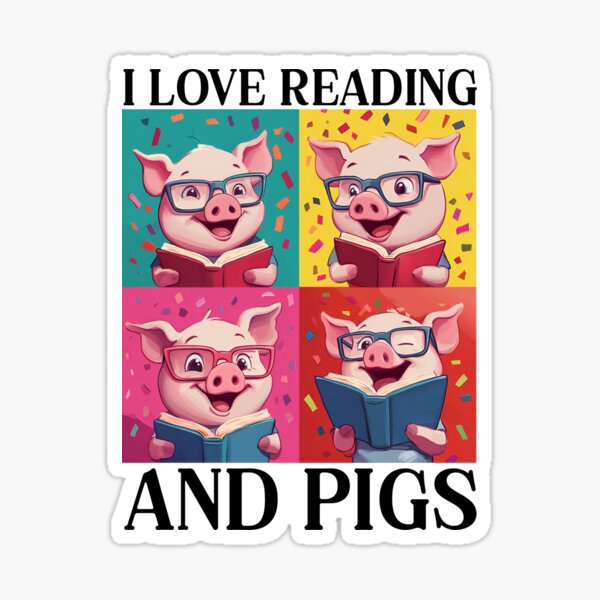 Artikel-Vorschau von Ich liebe Lesen und Schweine Bauernhof Tier Bücherwurm, designt und verkauft von RockFireMerch.