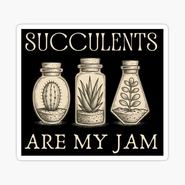 Item preview, Succulents Are My Jam – Vintage Cactus, Agave & Crassula designed and sold by MySciPic.