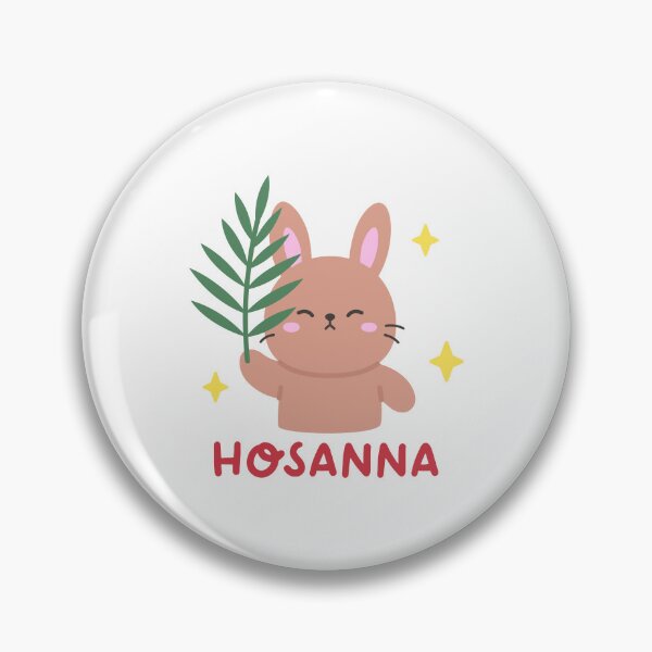 Item preview, Hosanna Easter Sticker with Cute Bunny Holding Palm Leaf designed and sold by BubiStudio.