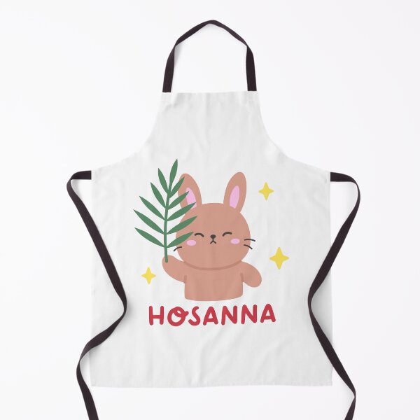 Item preview, Hosanna Easter Sticker with Cute Bunny Holding Palm Leaf designed and sold by BubiStudio.