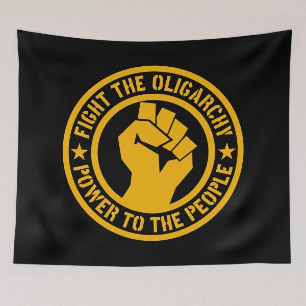 Item preview, Fight the Oligarchy - Power to the People (gold yellow) designed and sold by Thelittlelord.