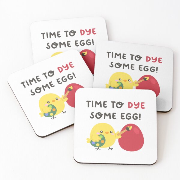 Item preview, Funny Easter Sticker with Chick Dyeing Egg and Whimsical Quote designed and sold by BubiStudio.