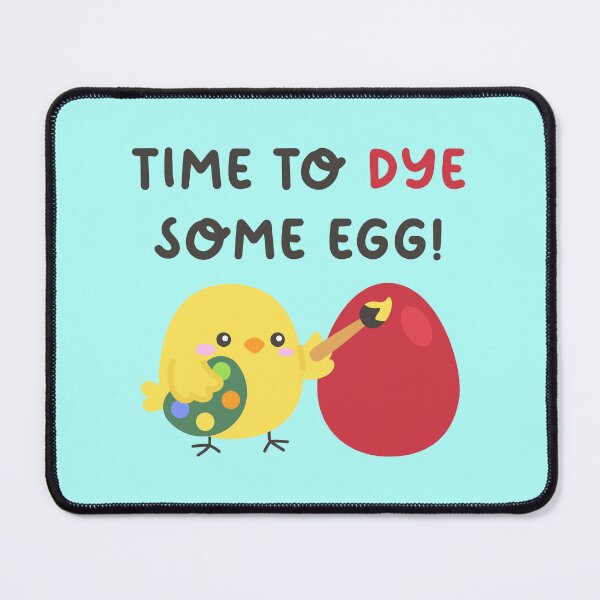 Item preview, Funny Easter Sticker with Chick Dyeing Egg and Whimsical Quote designed and sold by BubiStudio.