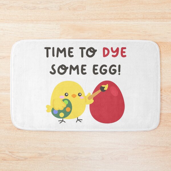 Item preview, Funny Easter Sticker with Chick Dyeing Egg and Whimsical Quote designed and sold by BubiStudio.