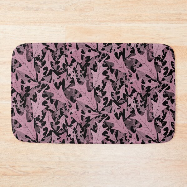 Item preview, Swirling Oak Leaves Dusty Rose on Black Half-drop designed and sold by Art in My Loft.
