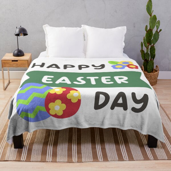 Item preview, Happy Easter Day Sticker with Banner, Eggs, and Floral Details designed and sold by BubiStudio.