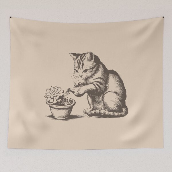 Item preview, Cat Watering Plant designed and sold by wowwowmeow.