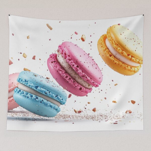 Item preview, Colorful macarons flying in air designed and sold by anytka.