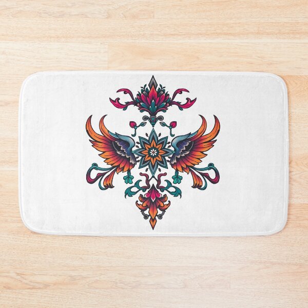 Item preview, Ornate Winged Floral Emblem with Symmetrical Design designed and sold by ArtMorphStudio.