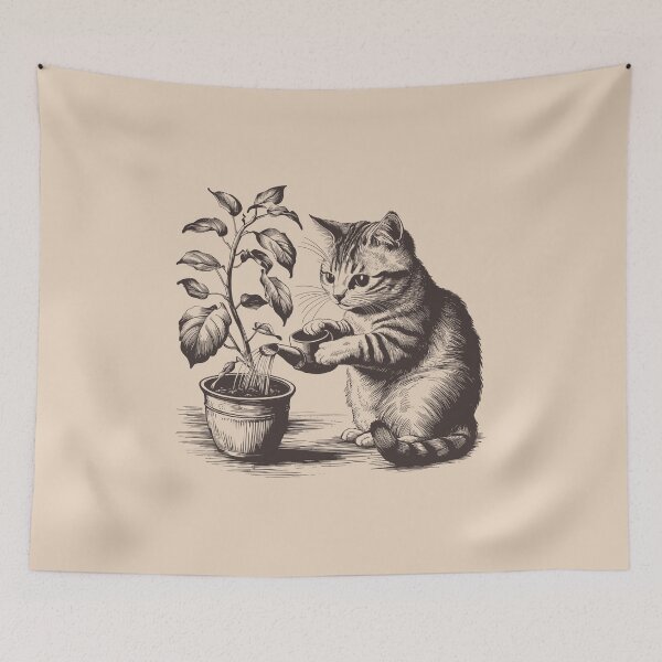 Item preview, Cat Watering Plant designed and sold by wowwowmeow.