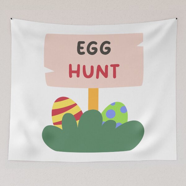 Item preview, Egg Hunt Easter Sticker with Wooden Sign and Hidden Eggs designed and sold by BubiStudio.