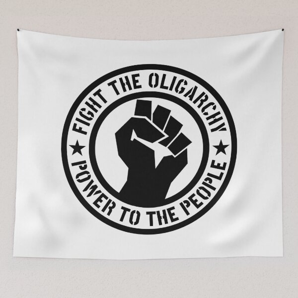 Item preview, Fight the Oligarchy - Power to the People (BLACK) designed and sold by Thelittlelord.