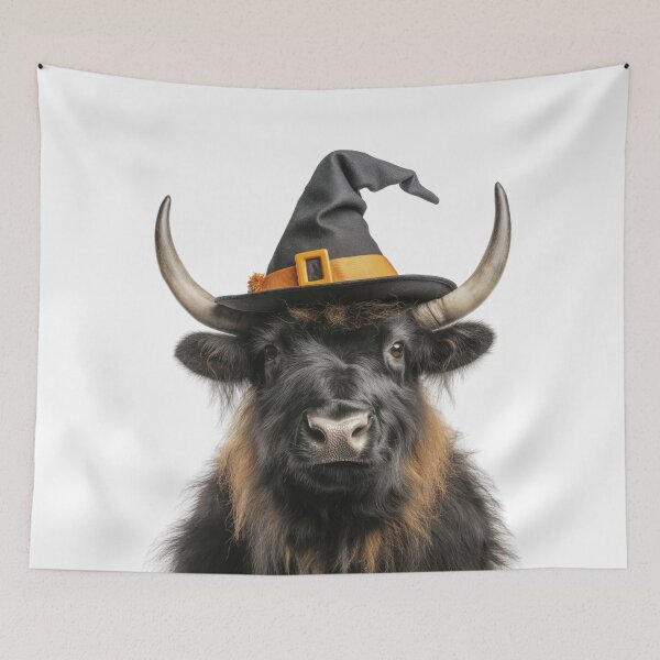 Item preview, Yak Wearing Halloween Witch Hat designed and sold by LazyOwlStore.