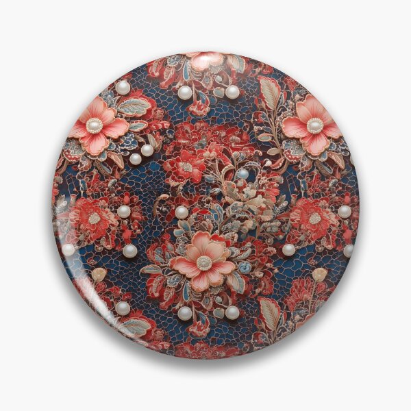 Item preview, Intricate Victorian lace floral pattern with pearls designed and sold by Designbes.
