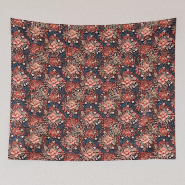 Item preview, Intricate Victorian lace floral pattern with pearls designed and sold by Designbes.