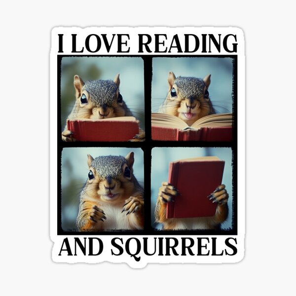 Item preview, Cute Squirrel Reading Book designed and sold by RockFireMerch.
