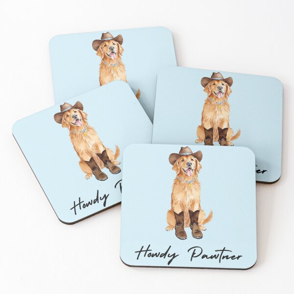 Item preview, Howdy Pawtner Golden Retriever Watercolor designed and sold by Magnolia Valley Art.